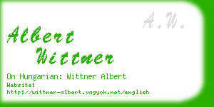 albert wittner business card